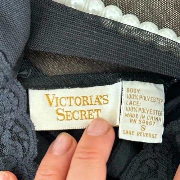 Victoria's Secret black lace lined floor length slit dress Size S - Picture 11 of 11